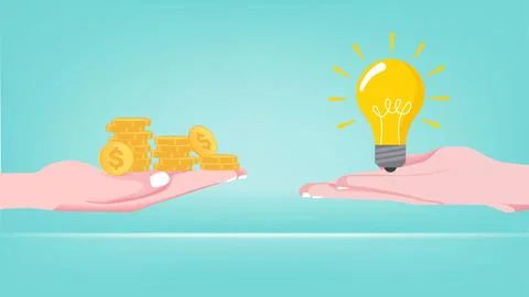 Exchanging knowledge or science for money for a business or start up projec.. 스톡 일러스트