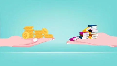 Exchanging knowledge or science for money for a business or start up projec.. 库存插图