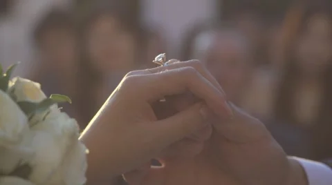 Exchanging rings, wedding Stock Footage 55040325