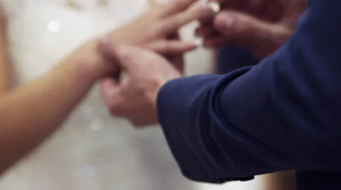 Exchanging of wedding rings Stock Footage