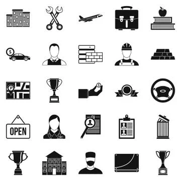 Exchequer icons set, simple style Stock Illustration