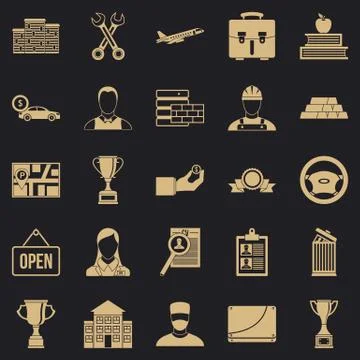 Exchequer icons set, simple style Illustrazione stock