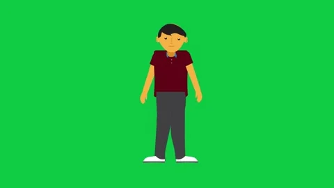 Excited and wow face character animation for emotional reactions. Stock Footage 309771820