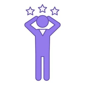 Excited Colored Icon. Vector Icon of a Man with Raised Hands Excitedly. Emo.. Stock Illustration