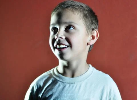 Excited face of a small boy Stock Photos