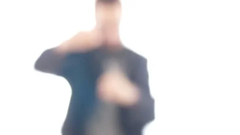 Excited man dancing and looking at you 库存影片 71636614
