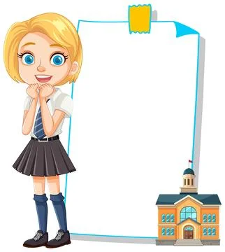 Excited Student with Blank Presentation Board Stock Illustration