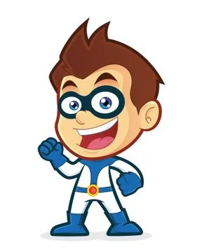 Excited superhero Stock Illustration