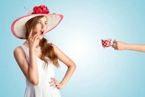 Excited tea  mate. Stock Photos