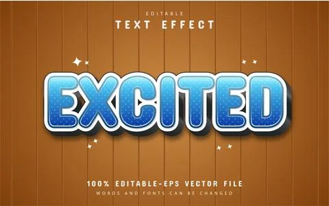 Excited text effect Stock Illustration
