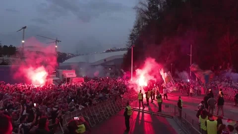 Excitement builds at Anoeta ahead of the Copa del Rey derby between Real Socieda Stock Footage 330133827