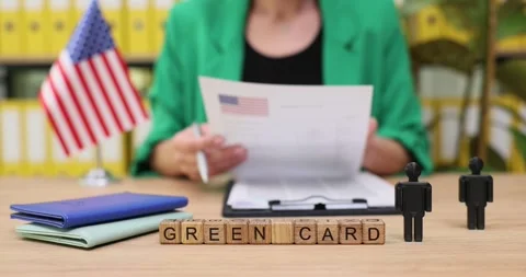 Excitement builds as green card application is ready to be submitted during a Stock Footage 319748014