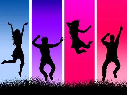 Excitement grass represents elation pasture and grassland Stock Illustration