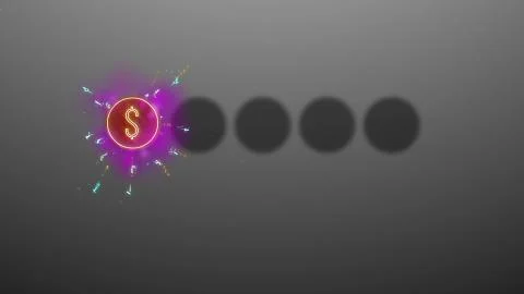 An exciting 3d rendering of one rating dollar sparkling in the grey backgroun Illustrazione stock