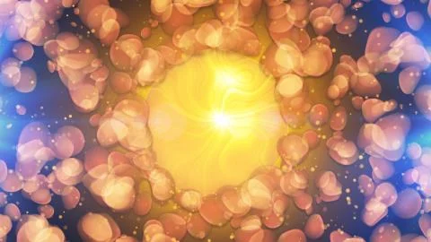 Exciting 3d rendering of a yellow center looking like wheat, encircled with b Stock Illustration