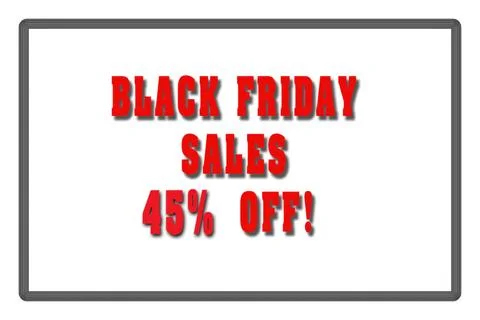 Exciting Black Friday Sales Offering a 45% Discount on All Items for Shoppers Stock Illustration