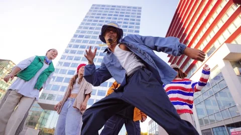 Exciting Breakdancing Scene Featuring Talented Performers Demonstrating Their Stock Footage 306299902
