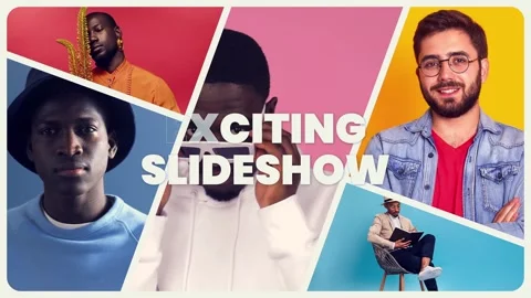 Exciting Colorful Slideshow Multiscreen Gallery Opener After Effects stock