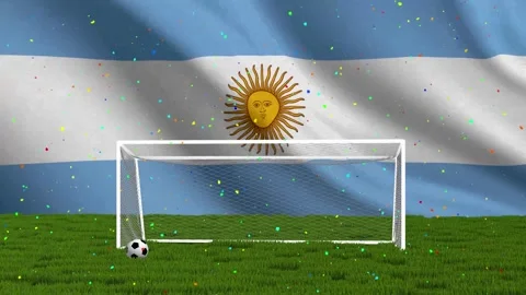 Exciting loop animation of a soccer goal celebration for Argentina Stock Footage 335803281