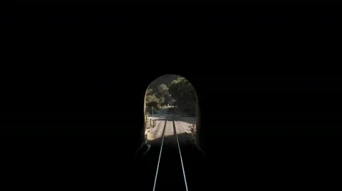 An exciting point of view shot from the front of a train Stock Footage 553190