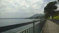 Exciting view from pier at lake Garda and Monte Baldo mountains, landscape 4k or 4k+ Resolution