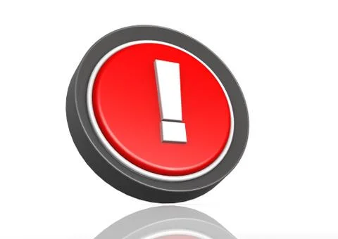 Exclaimation round icon in red Stock Illustration