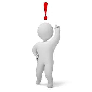 Exclamation 3d render Illustrazione stock