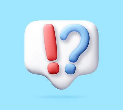 Exclamation and question mark in 3D speech bubble Stock Illustration