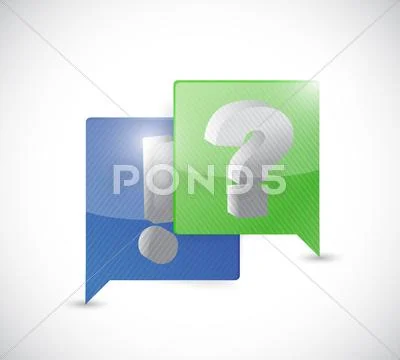 Exclamation and question mark communication Stock Illustration