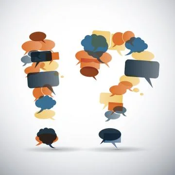 Exclamation and question mark made from speech bubbles Stock Illustration