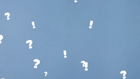 Exclamation And Question Marks On Blue Paper Texture Stock Footage 113005709