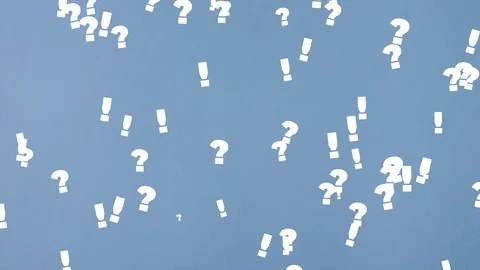 Exclamation And Question Marks On Blue Paper Texture Stock Footage 113005769