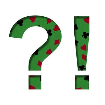 Exclamation and question marks is cut out of white paper on a background of c Stock Illustration