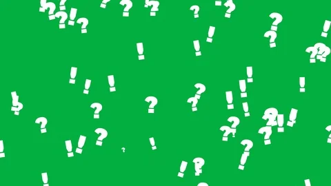Exclamation And Question Marks On Green Screen Stock Footage 113005802