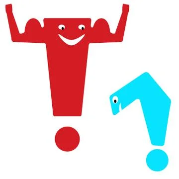 Exclamation and question marks on white background. Stock Illustration