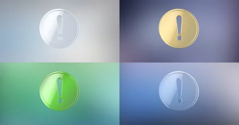 Exclamation Badge 3d Icon Stock Footage 67729507
