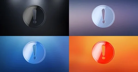 Exclamation Badge 3d Icon Stock Footage 71352499