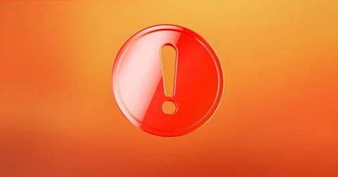 Exclamation Badge Red 3d Icon Stock Footage 71352644