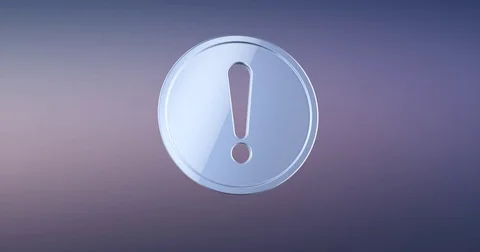 Exclamation Badge Silver 3d Icon Stock Footage 71352474