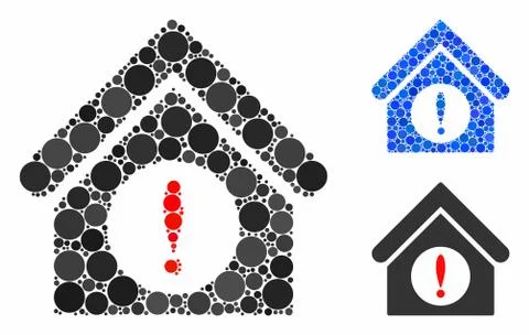 Exclamation building Composition Icon of Spheric Items Ilustración de archivo