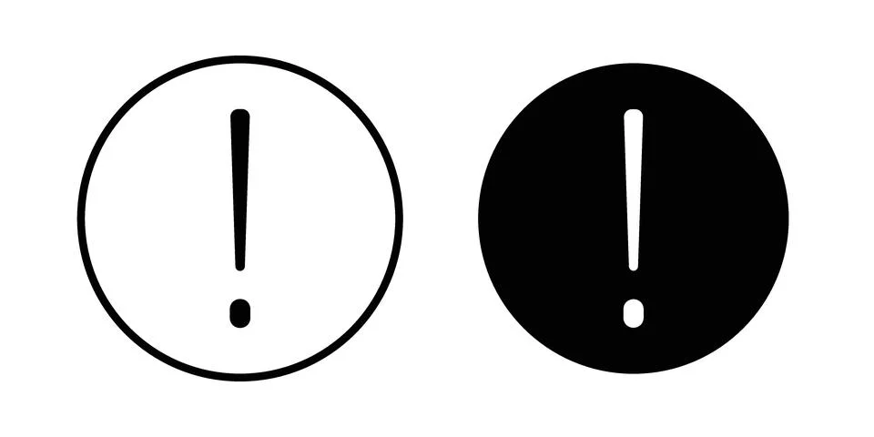Exclamation button icon graphic element. web icon set Stock Illustration