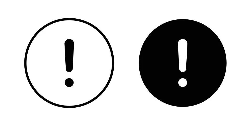 Exclamation button icon illustration. Pixel perfect vector graphics Stock Illustration