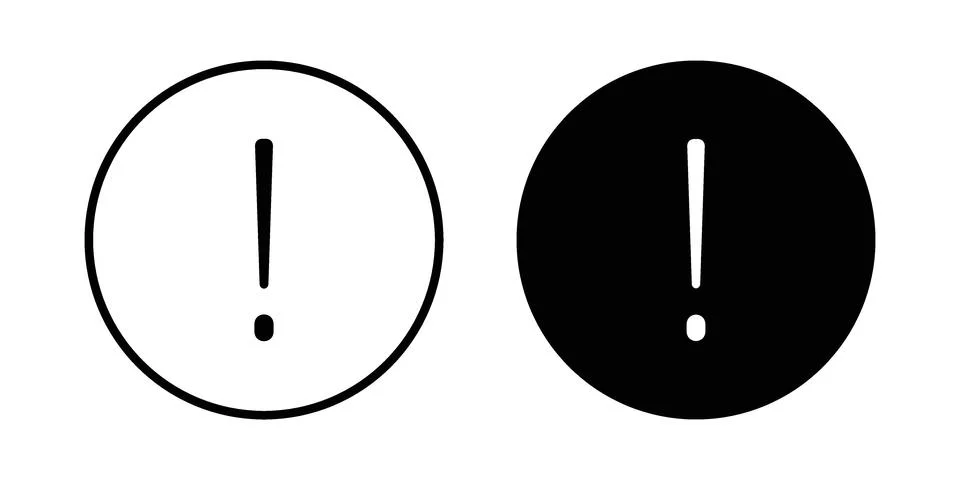 Exclamation button icon or illustration vector symbols Stock Illustration