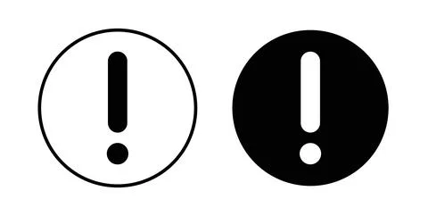 Exclamation button icon. Style is flat and line symbol Stock Illustration