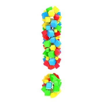 Exclamation of colorful cubes Illustrazione stock