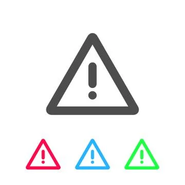 Exclamation danger icon flat Stock Illustration