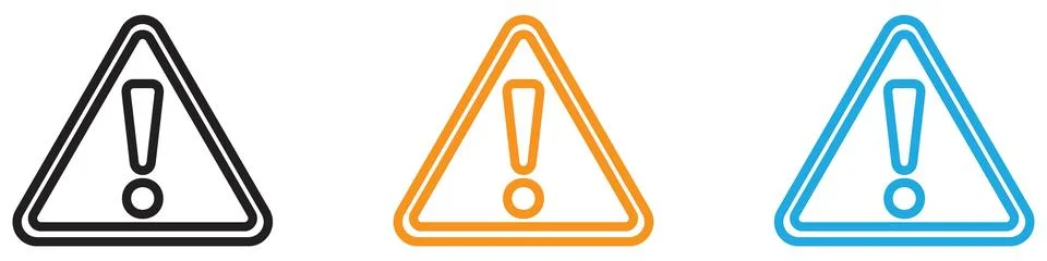 Exclamation danger icon vector logo set collection for web app ui Stock Illustration