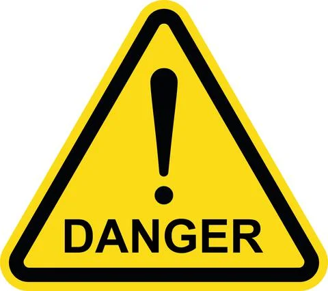 Exclamation danger sign. Stock Illustration