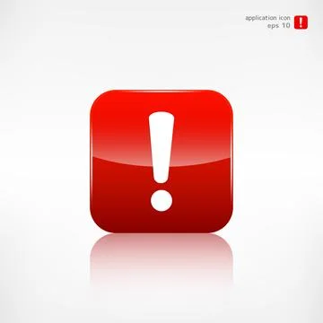 Exclamation danger web icon. Application button. Illustrazione stock