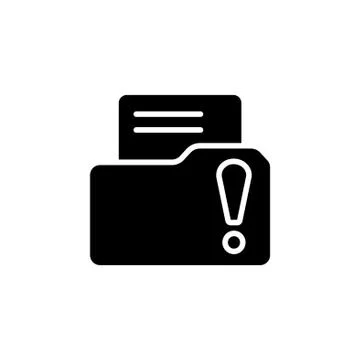 Exclamation danger web icon. vector illustration black on white background Illustrazione stock